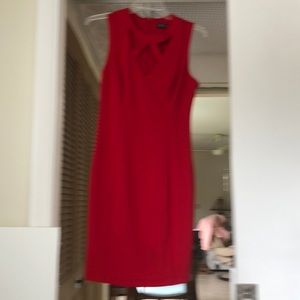 red fitted dress, Guess brand